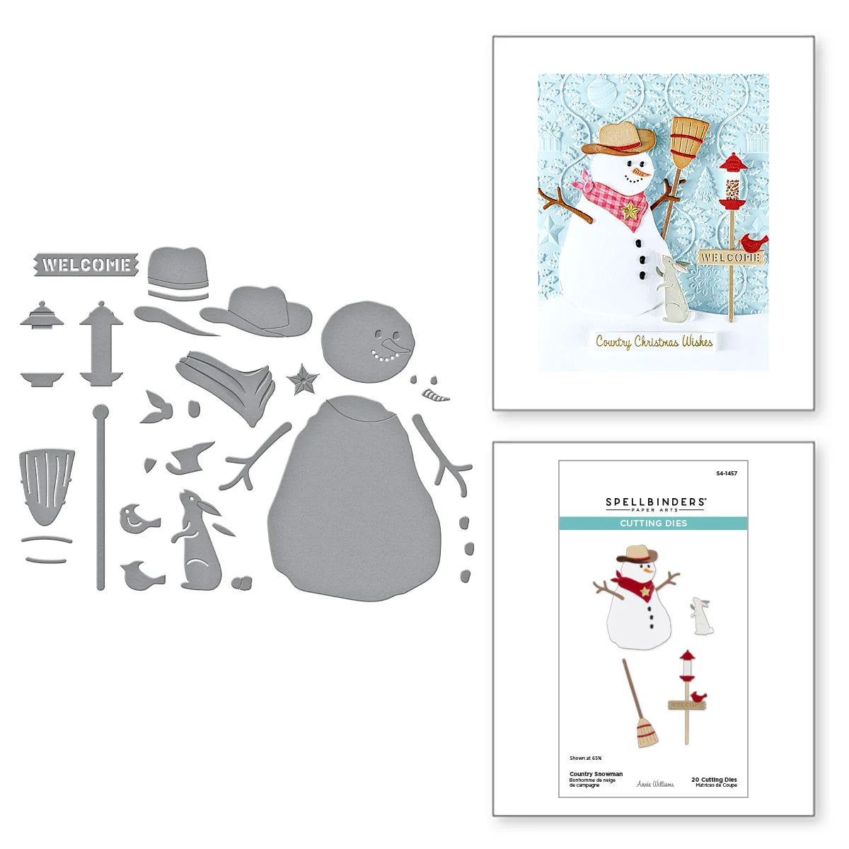 Spellbinders Country Snowman Etched Dies