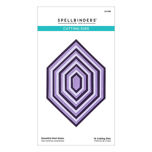 Spellbinders Essential Hexi-Gems Dies package - nesting dies for card making