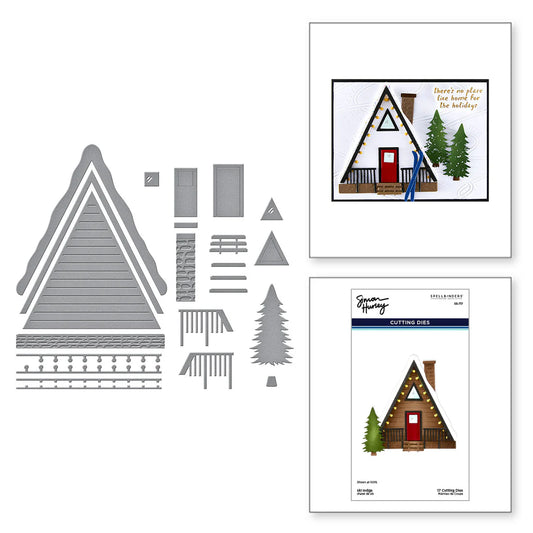 Spellbinders ski lodge die set and sample