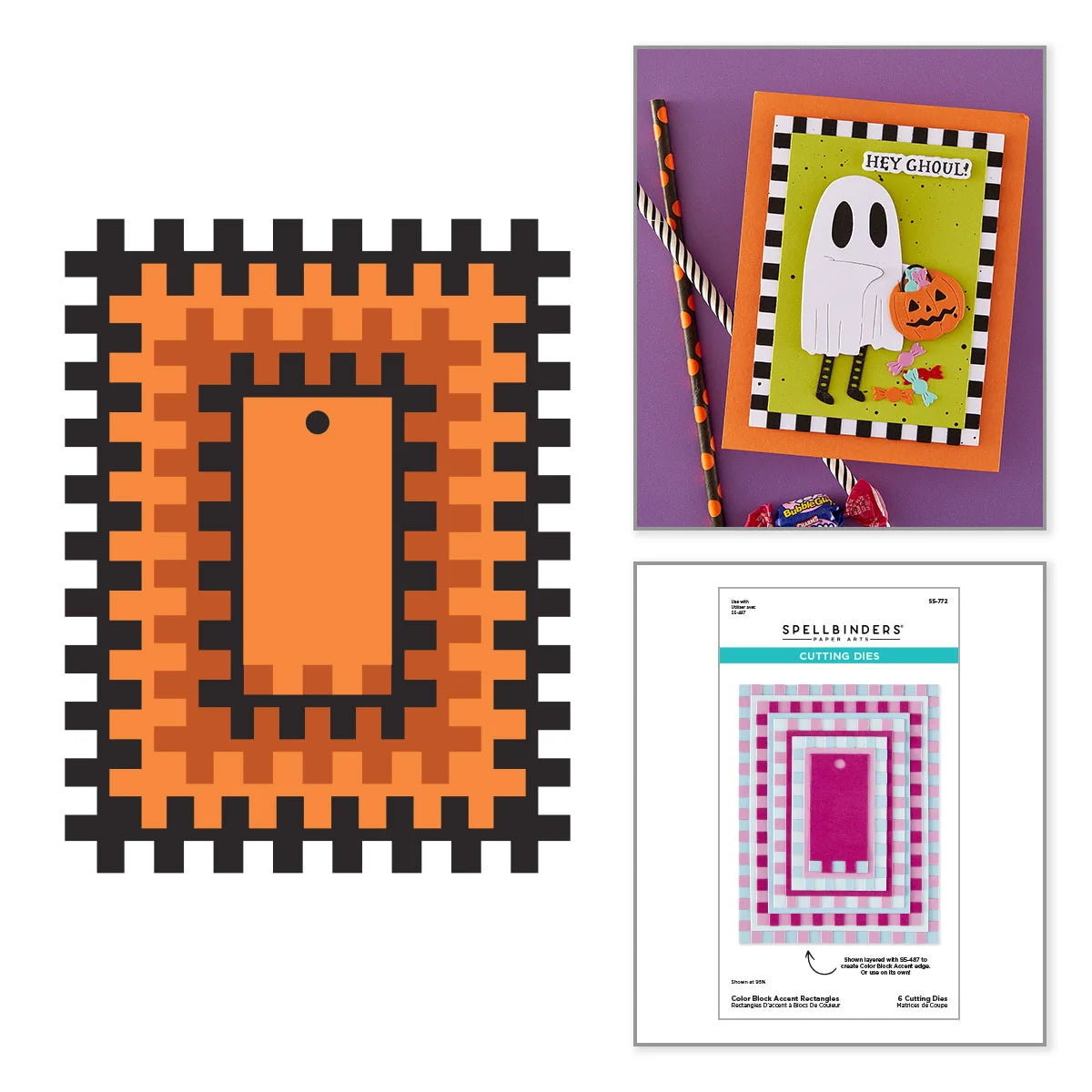 Spellbinders Color Block Accent Rectangles Etched Dies