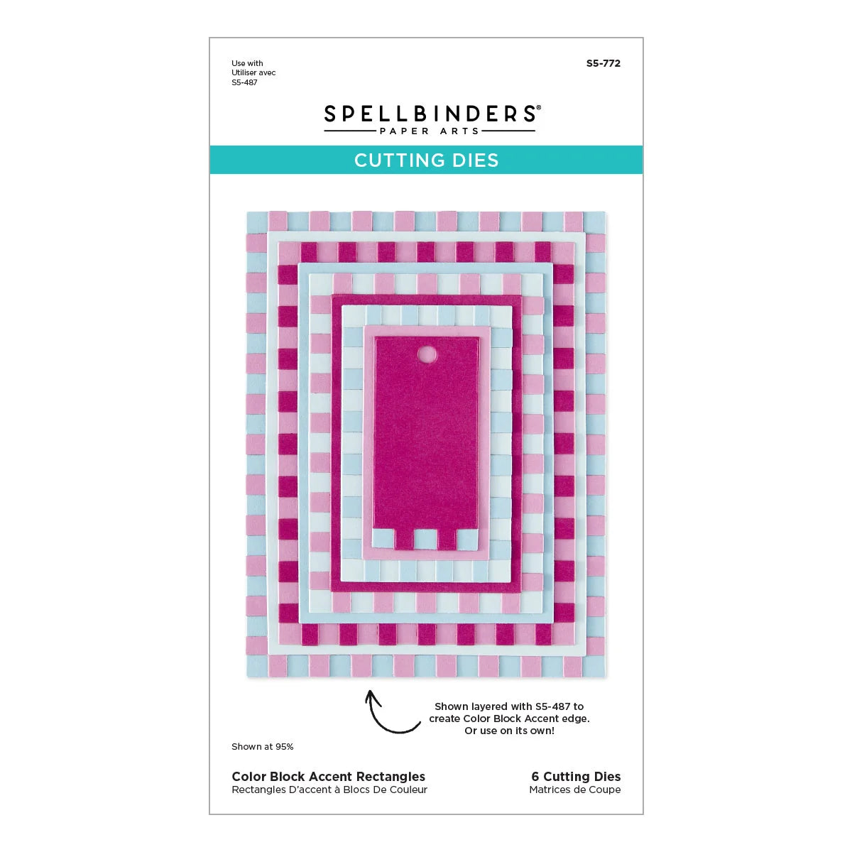 Spellbinders Color Block Accent Rectangles Etched Dies