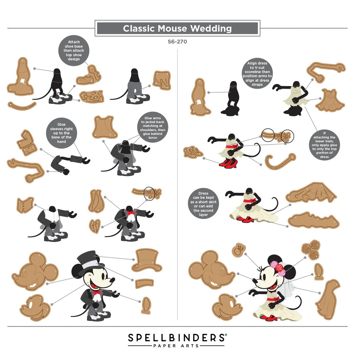Spellbinders Classic Mouse Wedding Etched Dies
