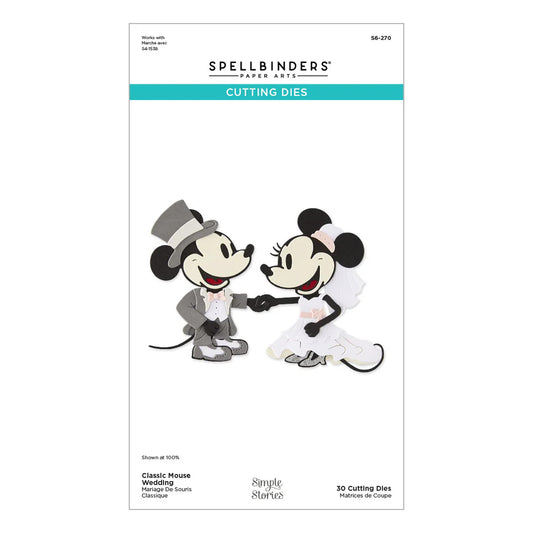 Spellbinders paper arts cutting dies packaging with cartoon characters on a white background