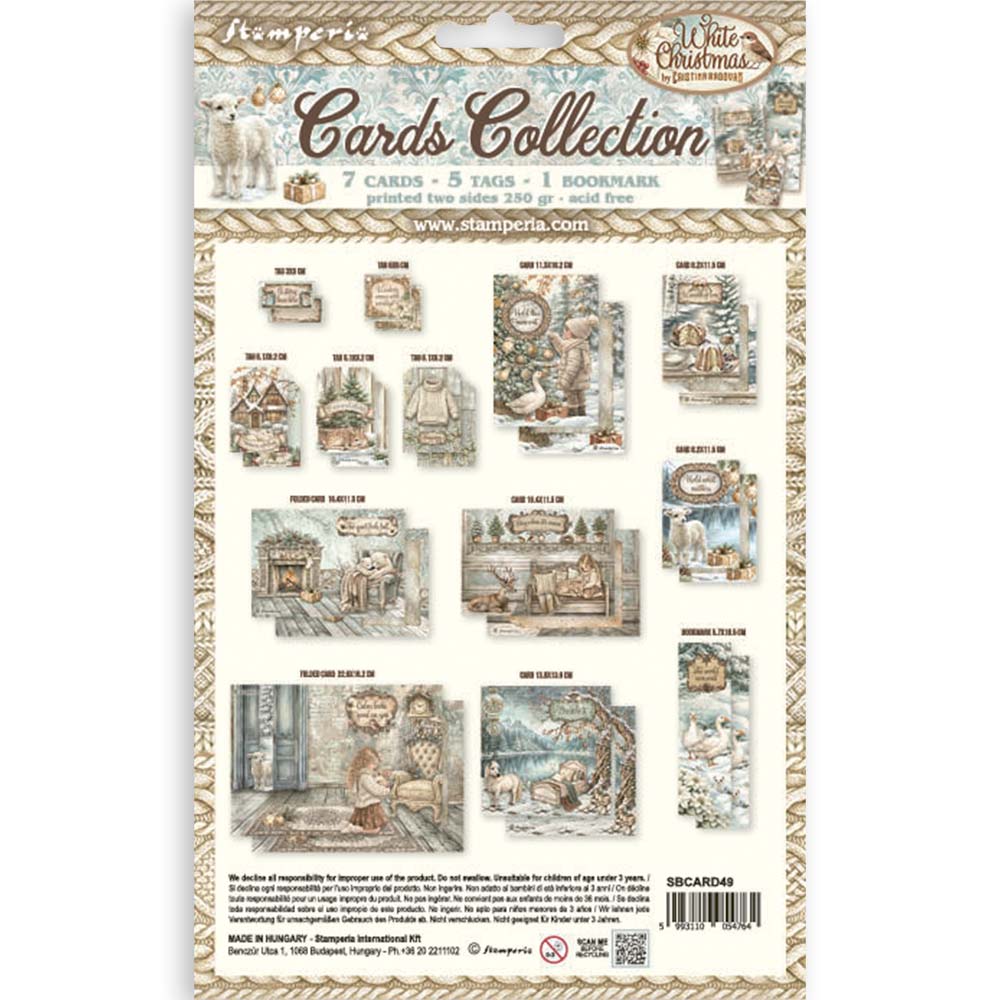 Stamperia Cards Collection - White Christmas