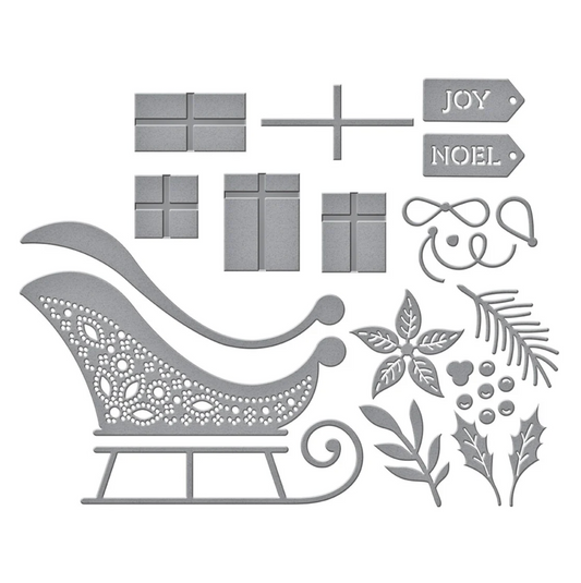Spellbinders Delivering Joy Sleigh Etched Dies