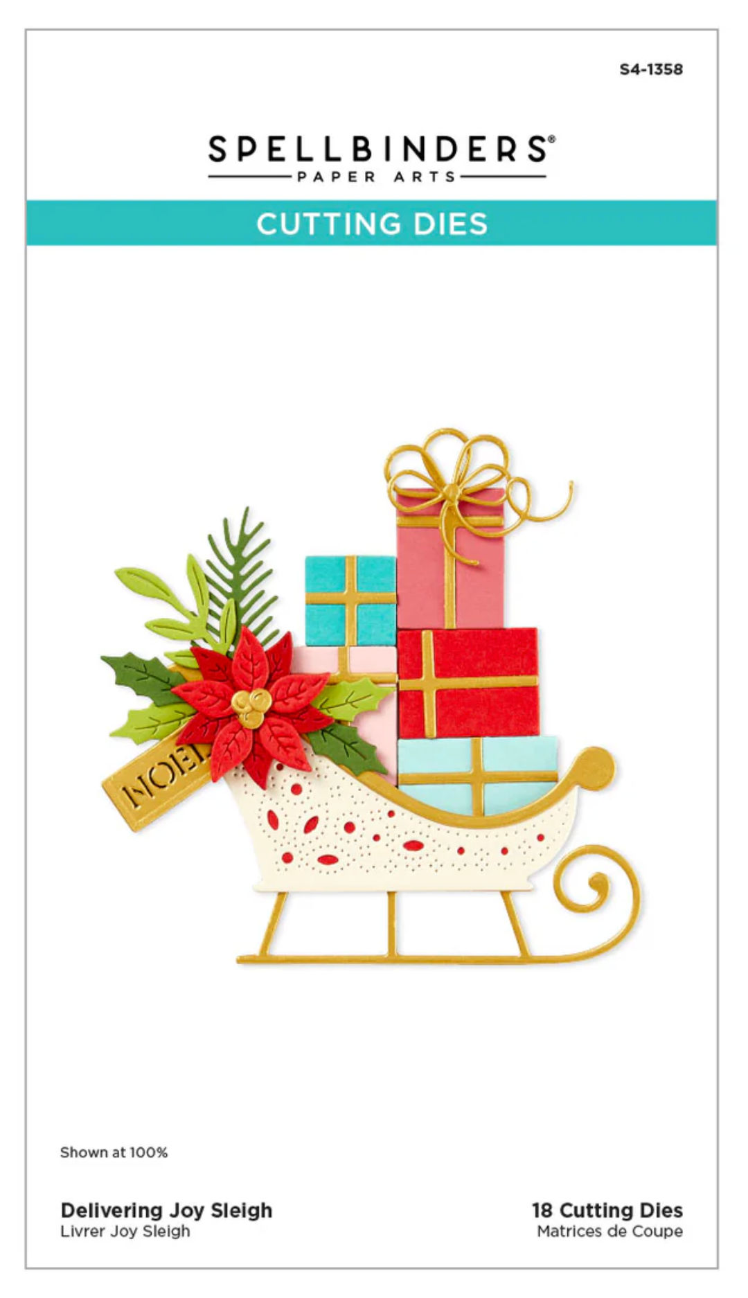 Spellbinders Delivering Joy Sleigh Etched Dies