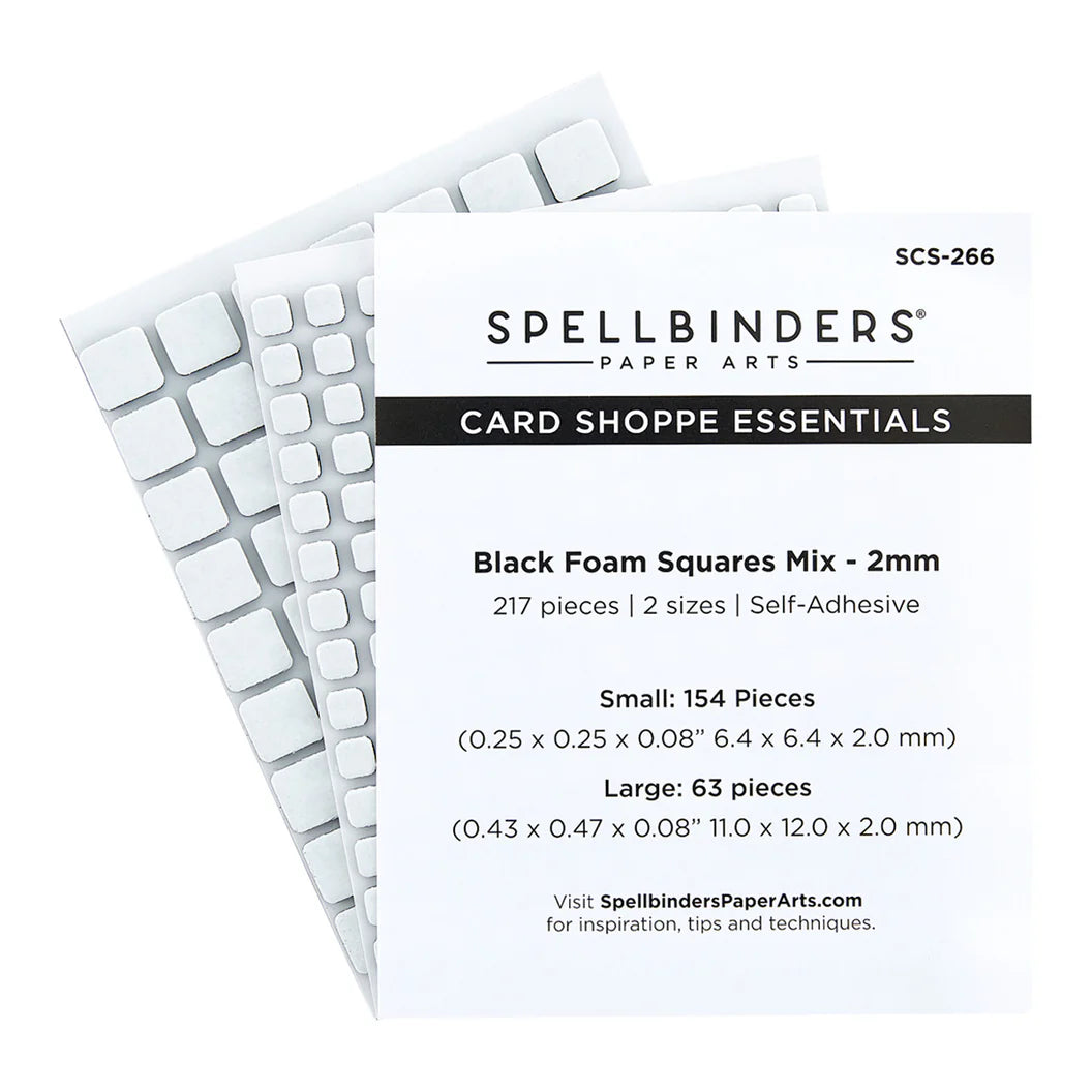 Spellbinders black foam squares small and medium