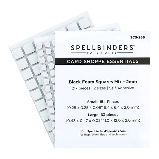 Spellbinders black foam squares small and medium