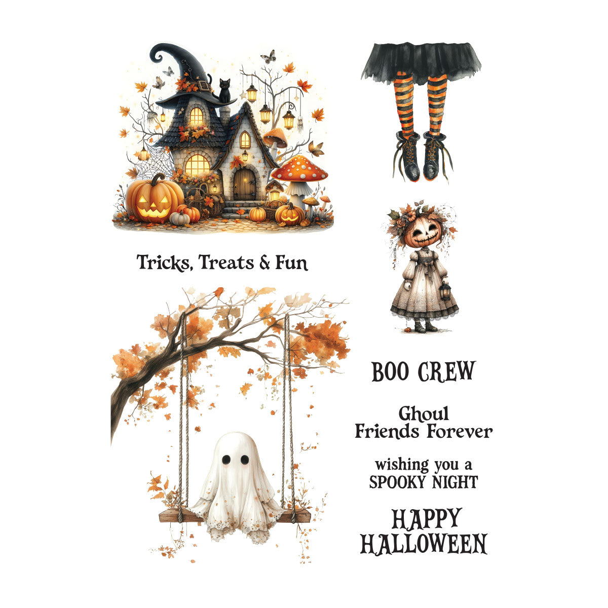 Spellbinders Tricks & Treats Rub-On Sheets