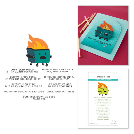 Spellbinders Dumpster Fire Clear Stamp & Die Set