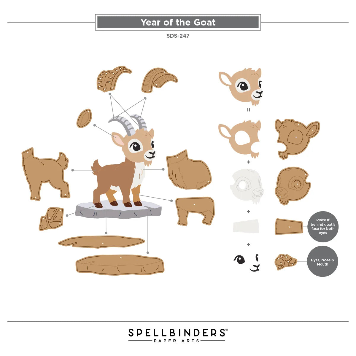Spellbinders Year of the Goat Stamp & Die Set