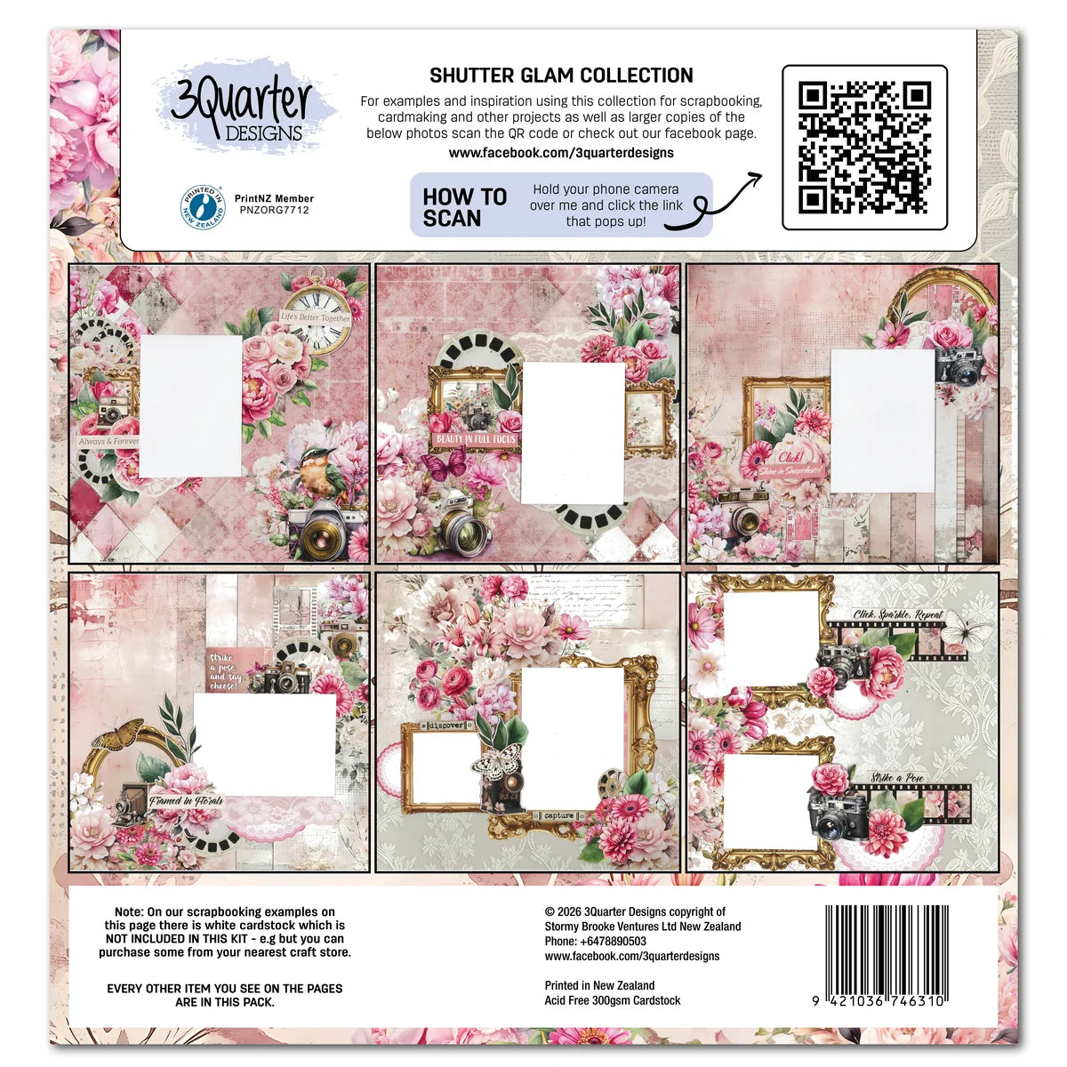 3Quarter Designs Shutter Glam 12x12 Designer Paper & Diecuts Set