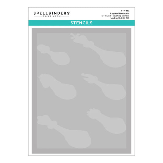 Layered Harlequin stencil set in package