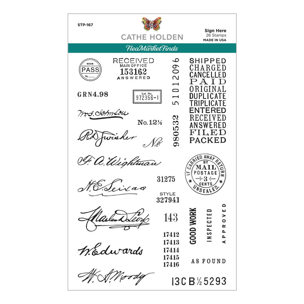Collection of vintage-style stamps and labels on a white background