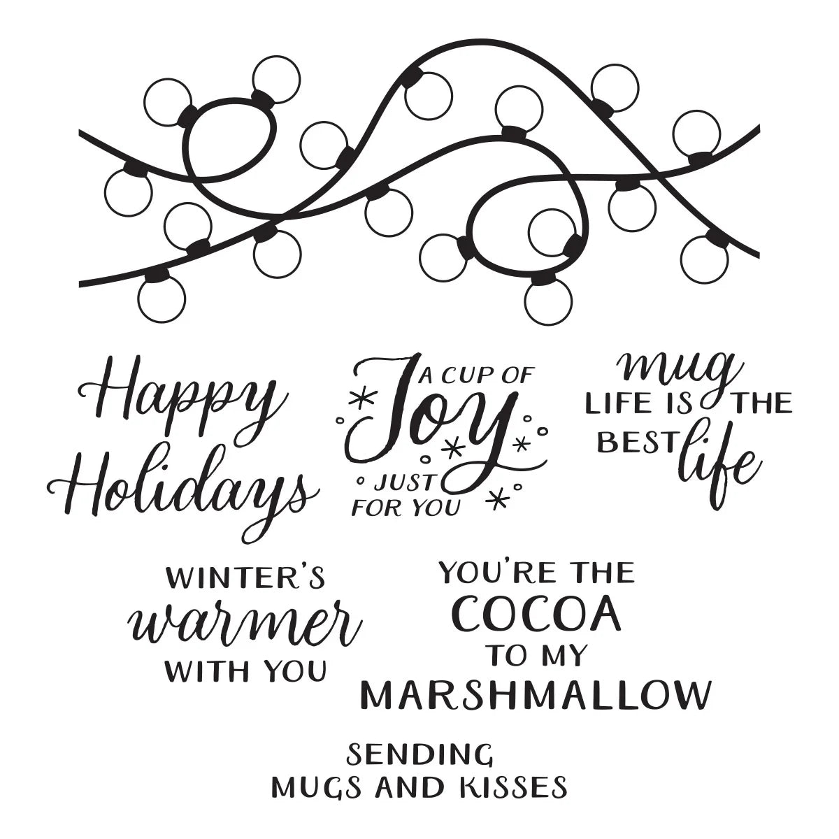 Spellbinders Merry Mugs and Kisses Die, Stamp & Stencil Bundle