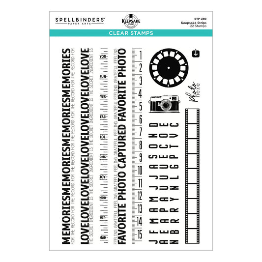 Spellbinders Keepsake Strips Clear Stamp Set by Esther Glas