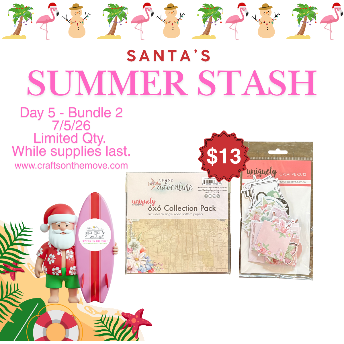 promotional image with 6x6 paper pad and package of die cuts
