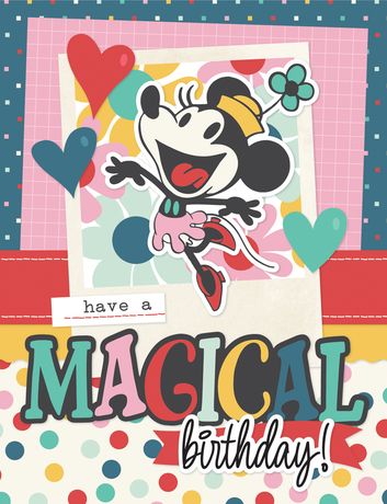 Colorful birthday card with cartoon character and 'have a magical birthday!' text
