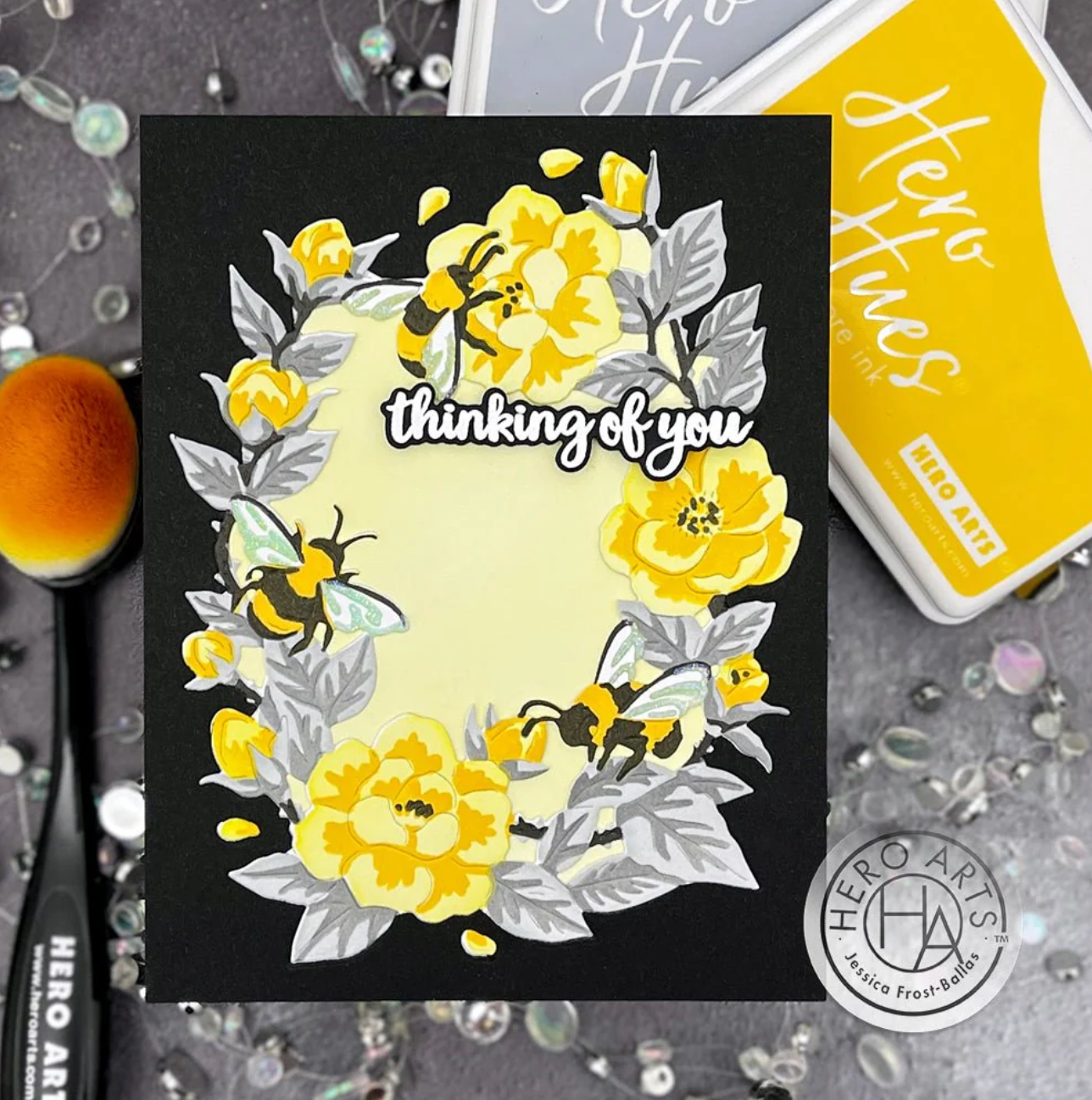 Bee Florals Window Stencils & Dies