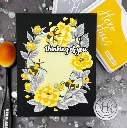 Bee Florals Window Stencils & Dies