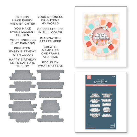 Reel Color Sentiments BetterPress Plate & Die Set