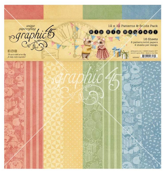 Hip Hip Hooray 12" x 12" Patterns & Solids Paper Collection