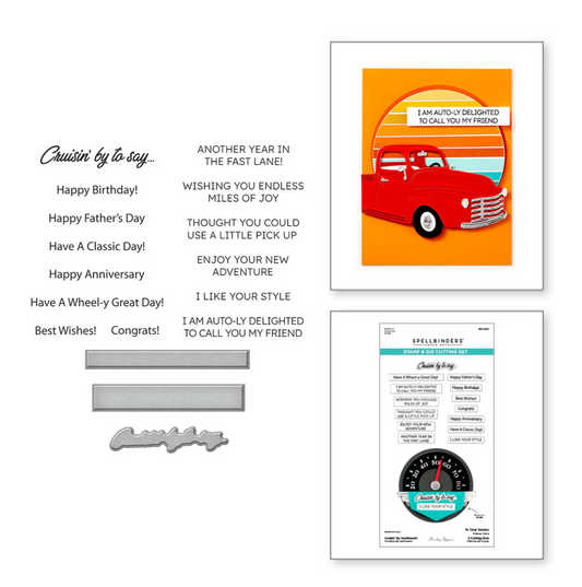 Cruisin' By Sentiments Stamp & Die Sets