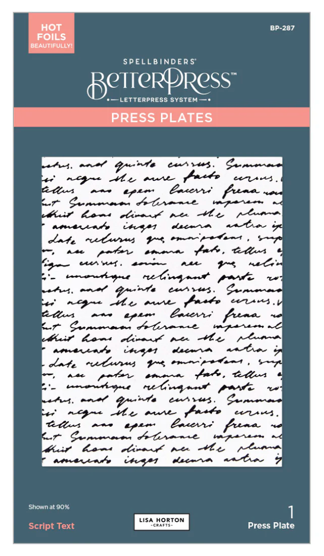 Script Text BetterPress Plate