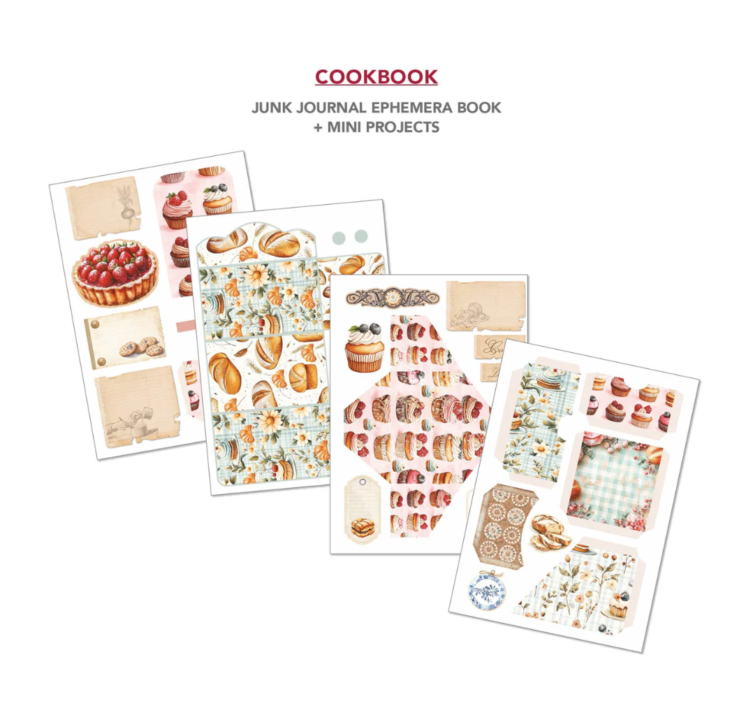 Cookbook Junk Journal & Ephemera Book A4 32/Pkg