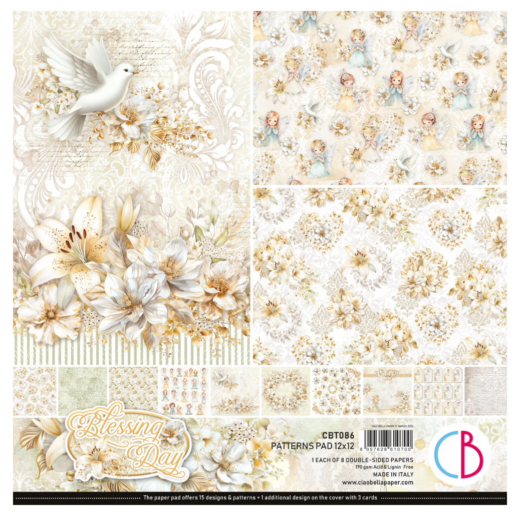 Blessing Day Patterns Pad 12"x12" 8/Pkg