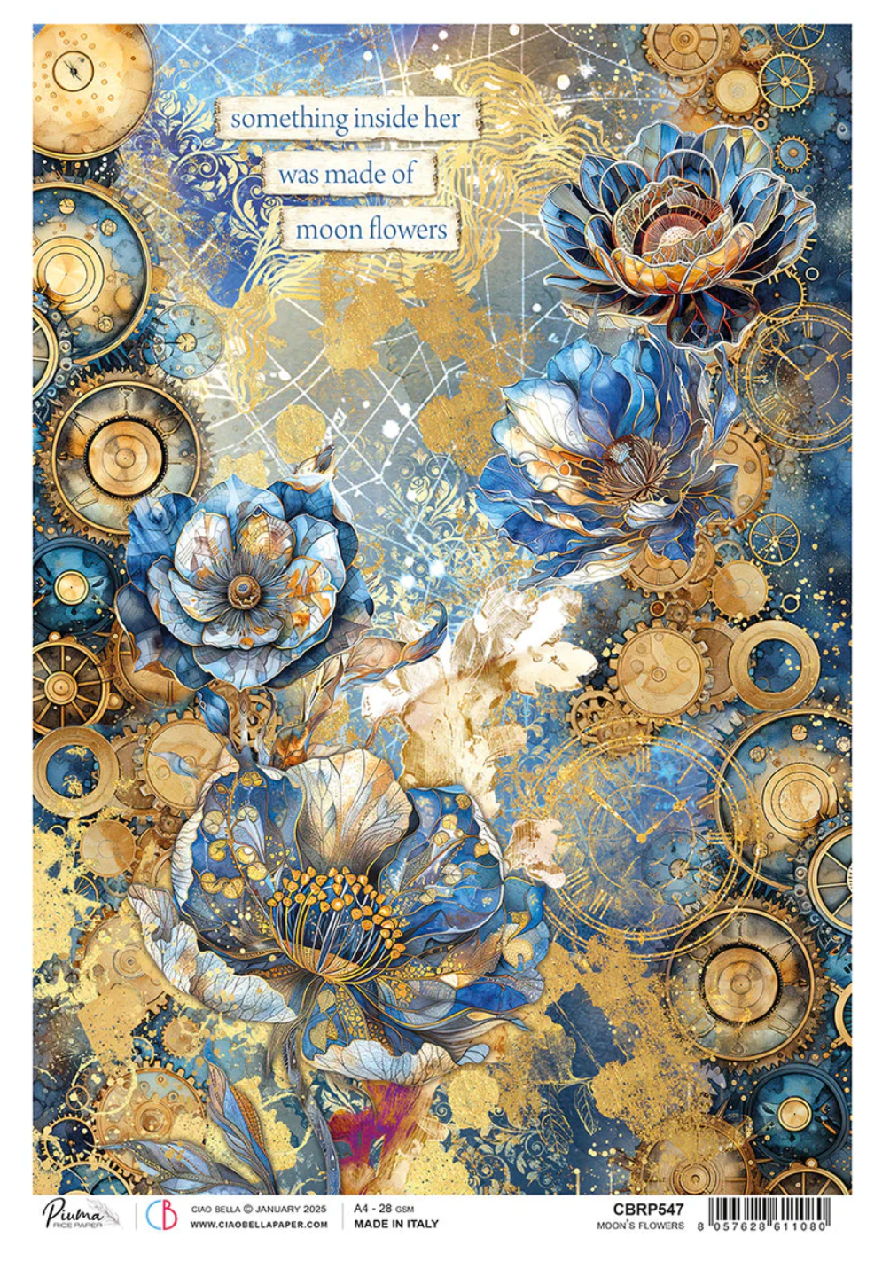Rice Paper A4 Moon's Flowers - 5 Sheets
