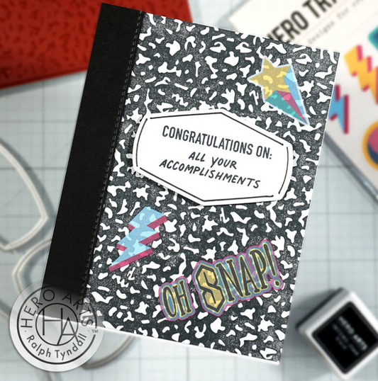 Composition Notebook Pattern Bold Prints Cling Rubber