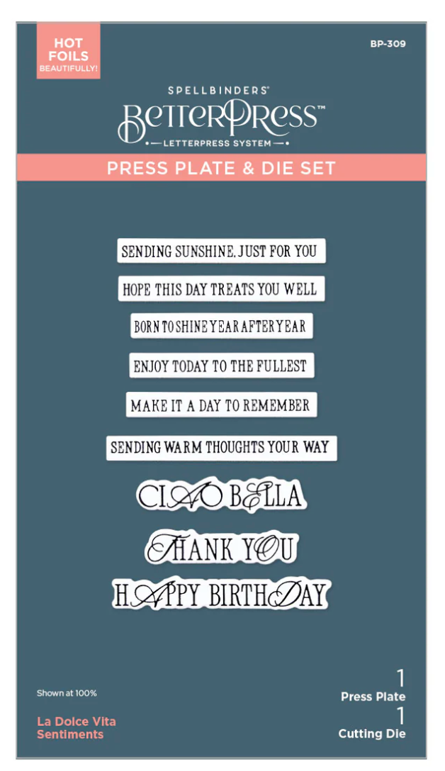 La Dolce Vita Sentiments BetterPress Plate & Die Set