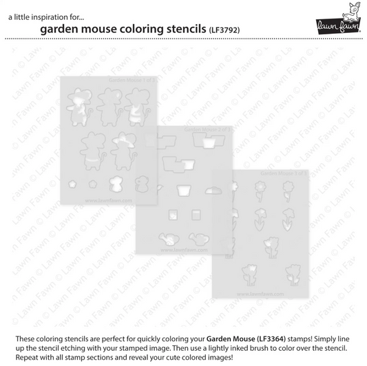 Garden Mouse Coloring Stencils