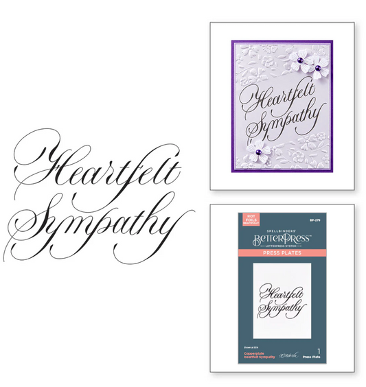 Copperplate Heartfelt Sympathy BetterPress Plate
