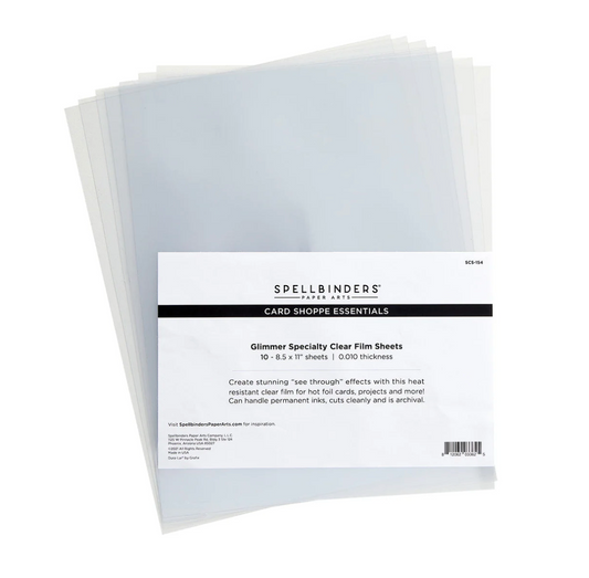 Glimmer Specialty Clear Film Sheets 8 1/2" x 11" - 10 pack