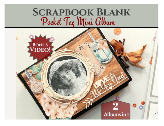 CrafTreat Scrapbook Blanks - Pocket Tag - Black & Kraft Color