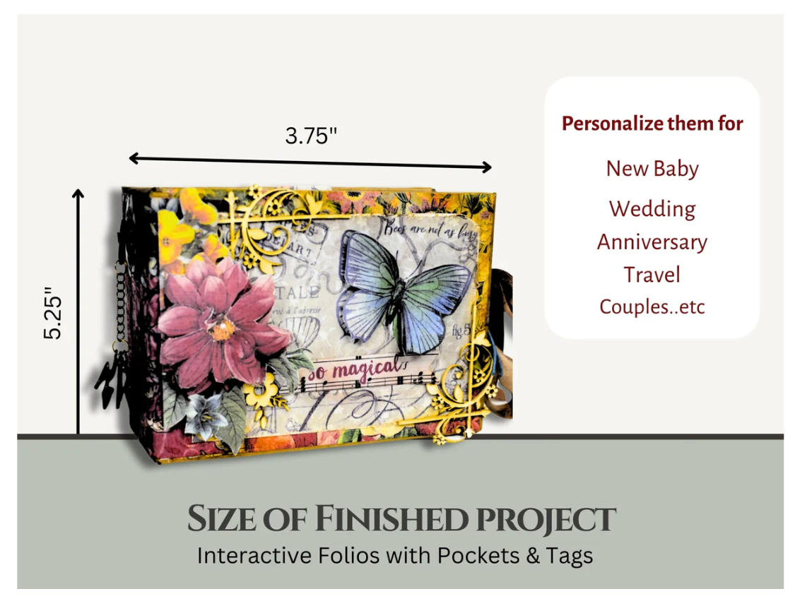 CrafTreat Scrapbook Blanks - Pocket Tag - Black & Kraft Color