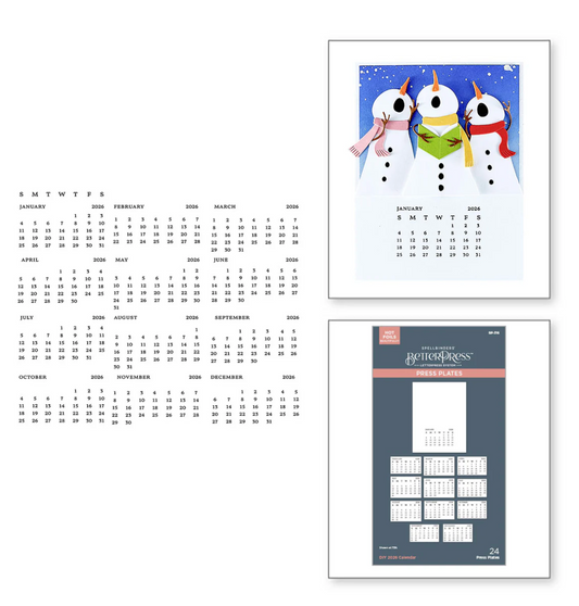 DIY 2026 Calendar BetterPress Plate