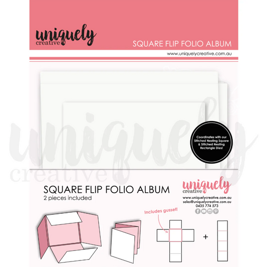 Square Flip Folio Album - White