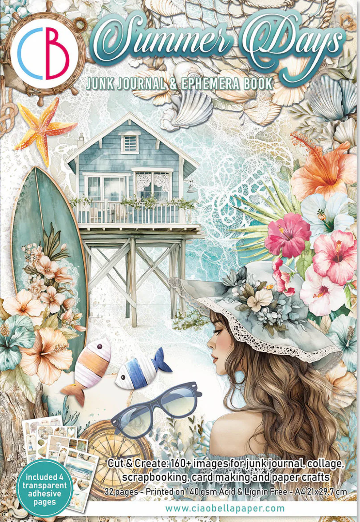 Summer Days Junk Journal & Ephemera Book A4 32/Pkg