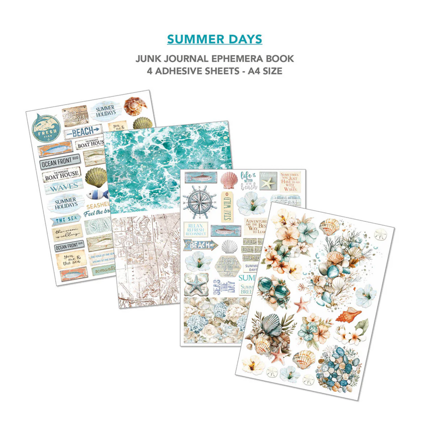Summer Days Junk Journal & Ephemera Book A4 32/Pkg