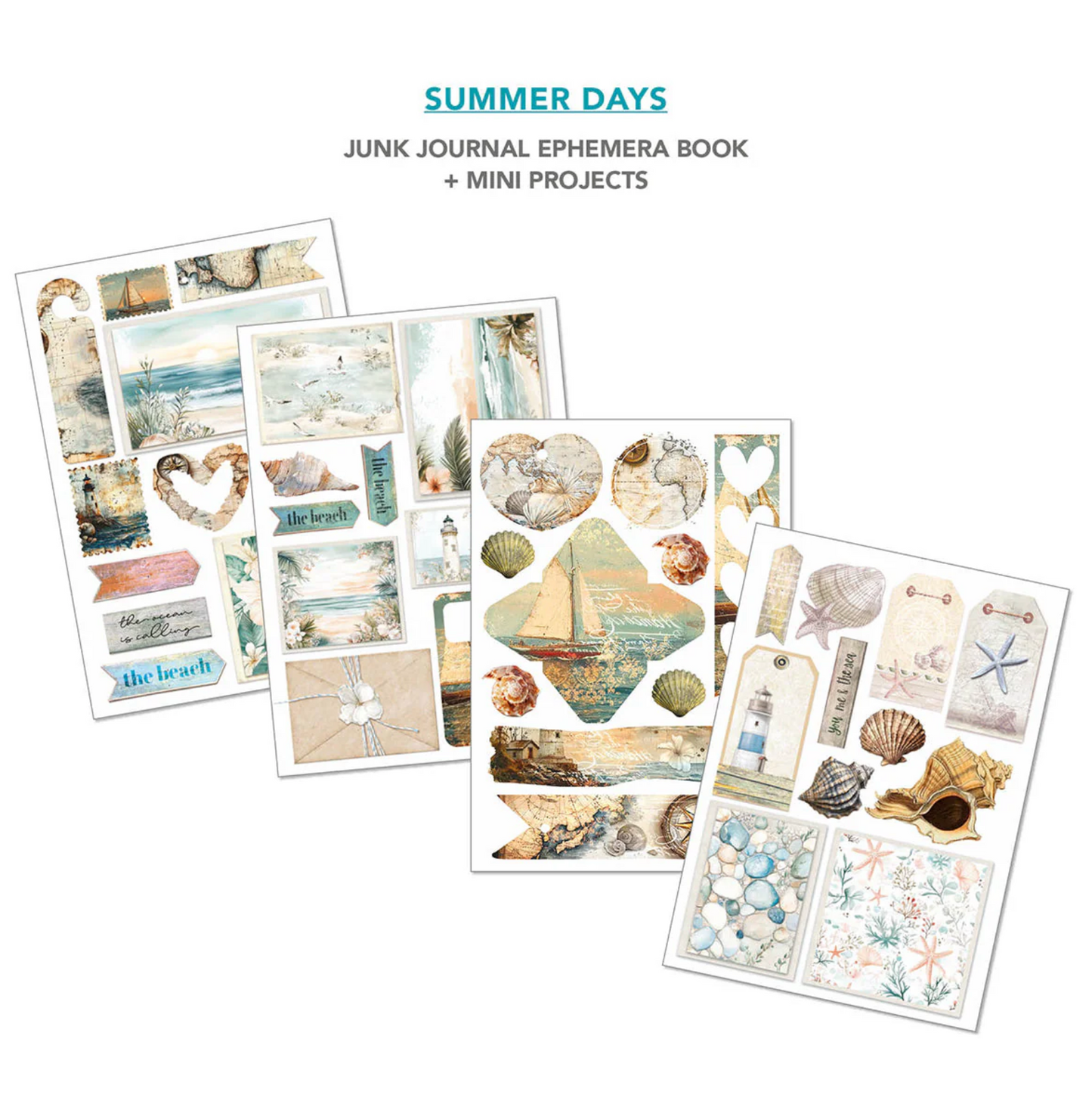 Summer Days Junk Journal & Ephemera Book A4 32/Pkg