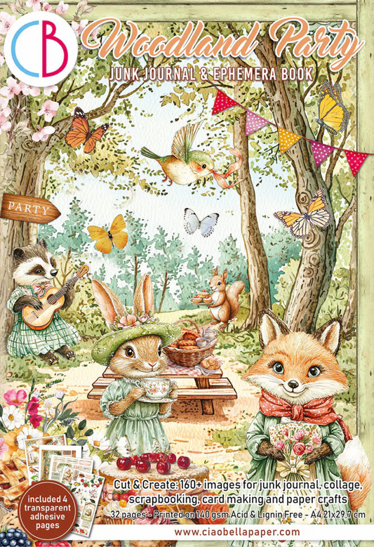 Woodland Party Junk Journal & Ephemera Book A4 32/Pkg
