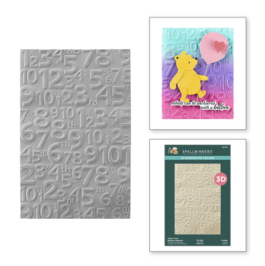 Spellbinders Classic Pooh Birthday Numbers 3D Embossing Folder