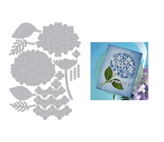 Hero Arts Layered Hydrangea Etched Dies