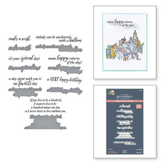 Spellbinders A Very Happy Birthday Sentiments Press Plate & Die Set
