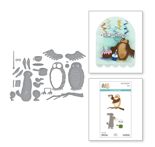 Spellbinders Rabbit & Owl Etched Dies