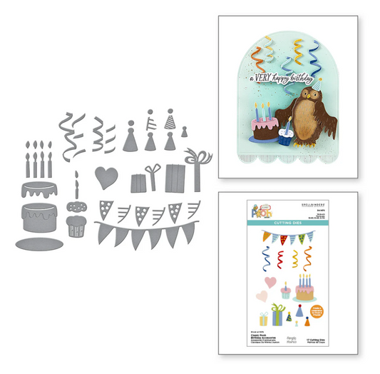 Spellbinders Classic Pooh Birthday Accessories Etched Dies