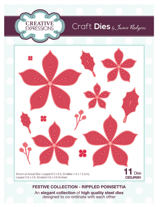 Creative Expressions Jamie Rodgers Rippled Poinsettia Craft Die